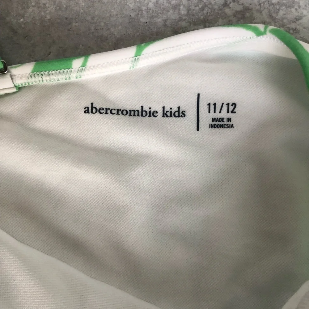 Abercrombie Kids Green Floral One-Shoulder Swimsuit 11/12